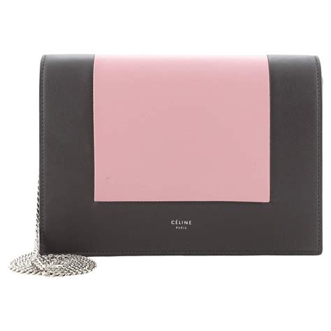 Celine Frame Evening Clutch on Chain Leather 